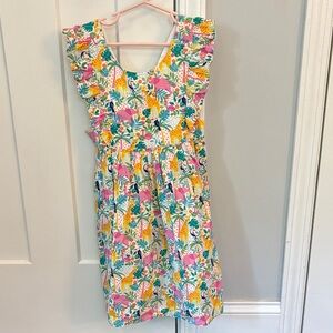 Jojo Maman Bebe safari print Dress with Ruffled Sleeves